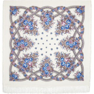 Pavlovo-Posad Shawl 100% Wool. "Aroma of Summer".  Size 146*146. Author: Irina Dodonova....