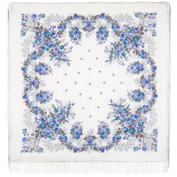 Russian silk shawl ''Jasmine''. size: 130 *130cm. brand Pavloposad shawls.