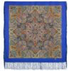 «Townswoman» Shawl with silk fringe, Dimension: 89 by 89cm(35,6”*35,6”). brand: Pavlovo posad Manufactory .Since 1795.
