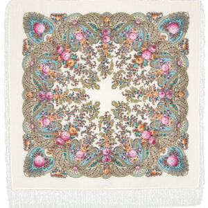 Pavlovo-Posad Shawl 100% Wool. "Spring creek" Size 125*125 Author Tatyana Suharevskaya....