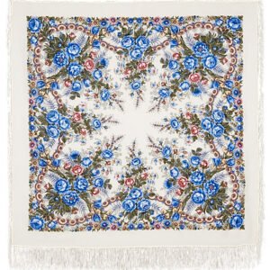 Pavlovo-Posad Shawl 100% Wool. "Spring Morning", size 125*125. Author: Irina Dadonova.