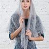 Goat's Down Shawl, size: 120*120cm. Hand made. Shape - square, Grey.