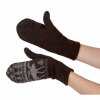 size16. Camel and Alpaca wool Mittens, "DEER" pattern, Double thread.