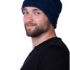 Fur hat made of 100% Lamb wool. color Indigo.