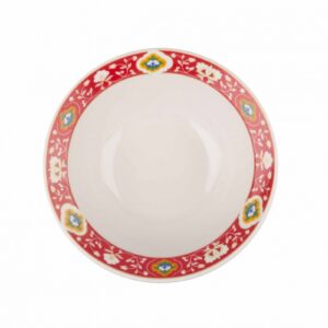 Soup plate, D:240 mm, Pattern "Red Pakhta "Пахтагуль. from Dulevo porcelain factory. No Gold