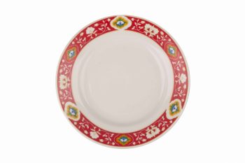 Dinner plate, D:240 mm, Pattern "Red Pakhta " from Dulevo porcelain factory. No Gold*