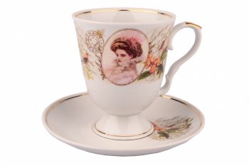 ''Lady ''drawing Mug and Saucer, capacity 600mg, Dulevsky - Kuznetsovsky Porcelain, Moscow*