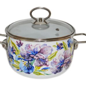Enameled cookware pot "Iris" brand Vitros. Size: 2L, 3L, 4L. Out of Stock. New arrival expected.