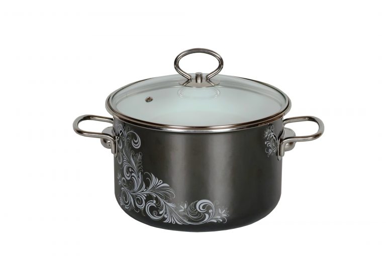 Russian Enamelware Vitros buy in Thornhill, Ontario Kalyna store Enameled cookware pot "Iseberg" brand Vitros. Size: 2L, 3L, 4L