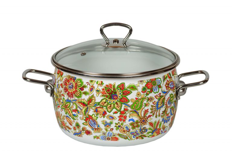 Enameled cookware pot "Imperio" brand Vitros. Size: 2L, 4L, 5L