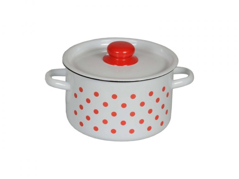Steel Enamel Vitros Toronto Steel Enameled pot "Goroshek" Size: 1.5L, 2.9L, 4.5L