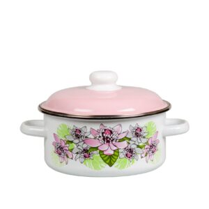 Enameled pot "Azalia". Size: 1.5L, 3L, 5L