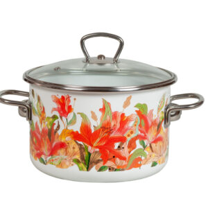 Enameled cookware pot "Liliana" brand Vitros. Size: 2L, 3L, 4L. Out of Stock. New arrival expected.