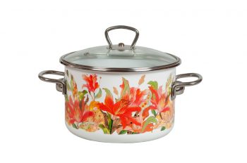 Enameled cookware pot "Liliana" brand Vitros. Size: 2L, 3L, 4L. Out of Stock. New arrival expected.