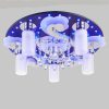 Chandelier with remote control "Andromeda" 5x40W E27+1x50W GU10 black-chrome 65x65x17 cm. Gifts