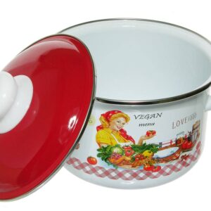 Enameled pot "Housewife" Size: 2L, 3L, 4L