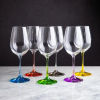 Set of Wine Bohemian glasses 550 ml, 18.5 oz.  "Spectrum", 6 pcs set.made in Czech republic