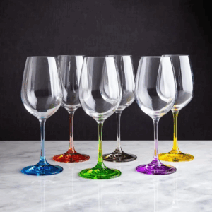 Set of Wine Bohemian glasses 550 ml, 18.5 oz.  "Spectrum", 6 pcs set.made in Czech republic