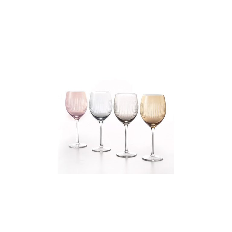 Bohemia wine glasses are a great choice for those who value quality set of 4 pc. 470ml,(16.5oz). Rainbow Brilliant assorted colors wine glasses. made in Poland.