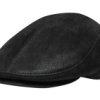 size:58.Men's Caps,Hat, Kepka with ears. Fabric: Krek  black leather. Inside fur PD.
