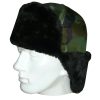 Ushanka SV earflap raincoat KMF camouflage and muton black