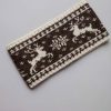 Wide cashmere bandage from camel hair, knitted. made in Mongolia with a Norwegian pattern