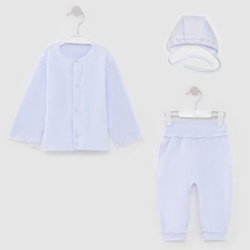 Christening set (shirt/cap/romper), height 74 (24)