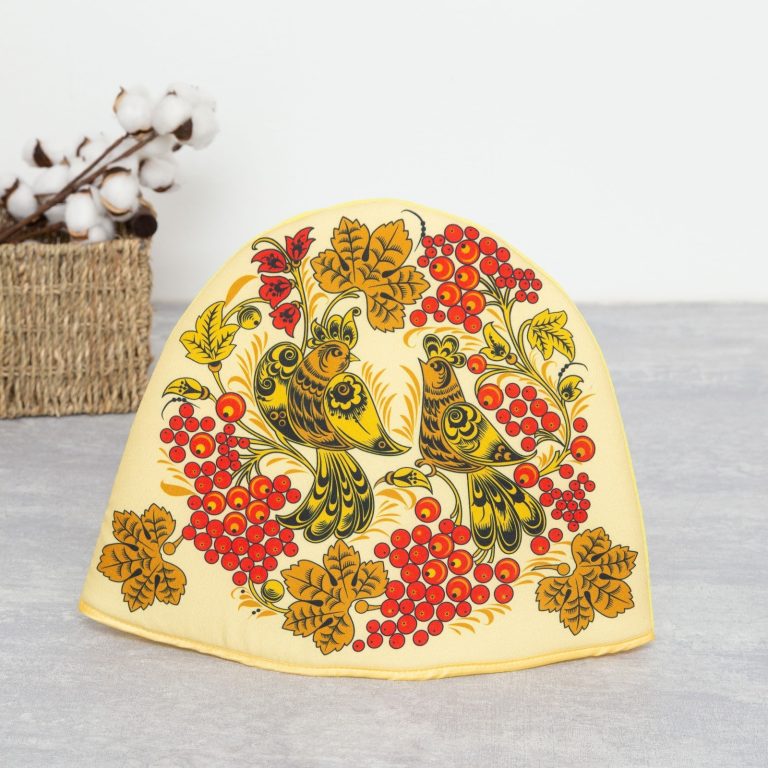 Tea cosy Canada Thornhill Ontario Home & Kitchen Cozies Tea Cosy "Khokhloma" 35x26 cm, 147 g/m2, 50% linen, 50% cotton