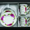 2 Mugs "10th Happy Anniversary", size: 150 ml. in the gift box. material: Bone China.