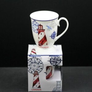 210 ml  Bone china Mug "Nautical. Canada" in a gift box.