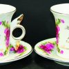 2 Mugs "5th Happy Anniversary", size: 150 ml. in the gift box. material: Bone China.