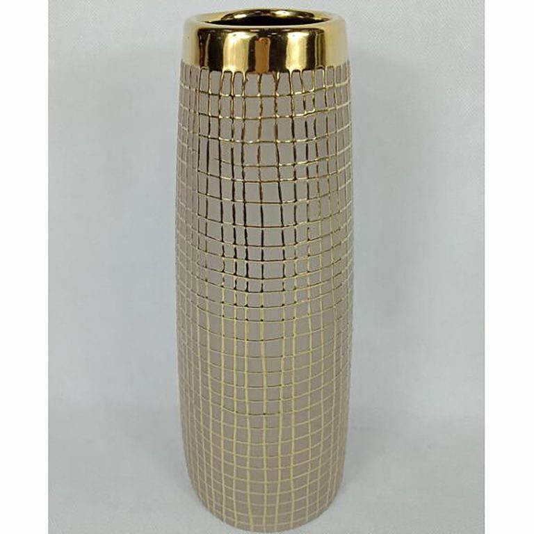 Toronto. Fashion decorative high quality ceramic vases are always in demand "Golden Cage" ceramic decorative vase.Dimension: Width: 15cm, Height:39cm. Gifts