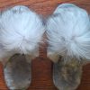 size:10(40).Foot length: 26cm. Women's slippers Mouton with Pampon on rubber soles. The tone of the slippers may vary slightly.