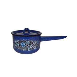 Enamel Saucepan (Kovsh) with Handle, 1.5 L — Milk, Porridge & Sauces