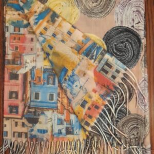 Cashmere scarf, double-sided (one side is flowers, the other is ornament), Size:70cm by 186cm. made in Italy. (Copy)