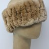 Women's Head Bend made of Natural rex rabbit fur. One size.