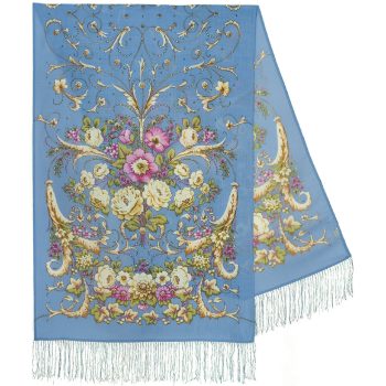 Pavlovo-Posad  Scarf 100% Wool. "Diva" 70*200cm.  Author Irina Dadonova.