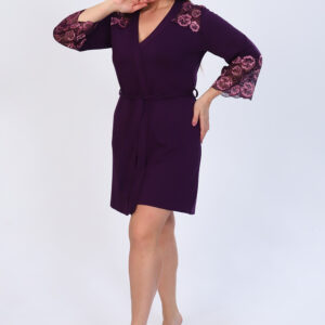 size:L(54-Rus). Women's Dressing gown with lace 38195