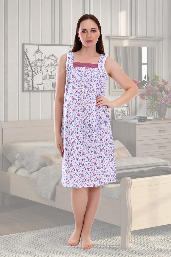 Сорочка капля size:L(52rus). Nightgown Sleeveless,100% Cotton. Colors in Assortment.
