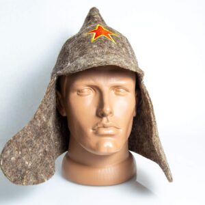 Sauna Hat 100% wool felt "Budenovka" for men and women, one size, Pattern in Assortment.