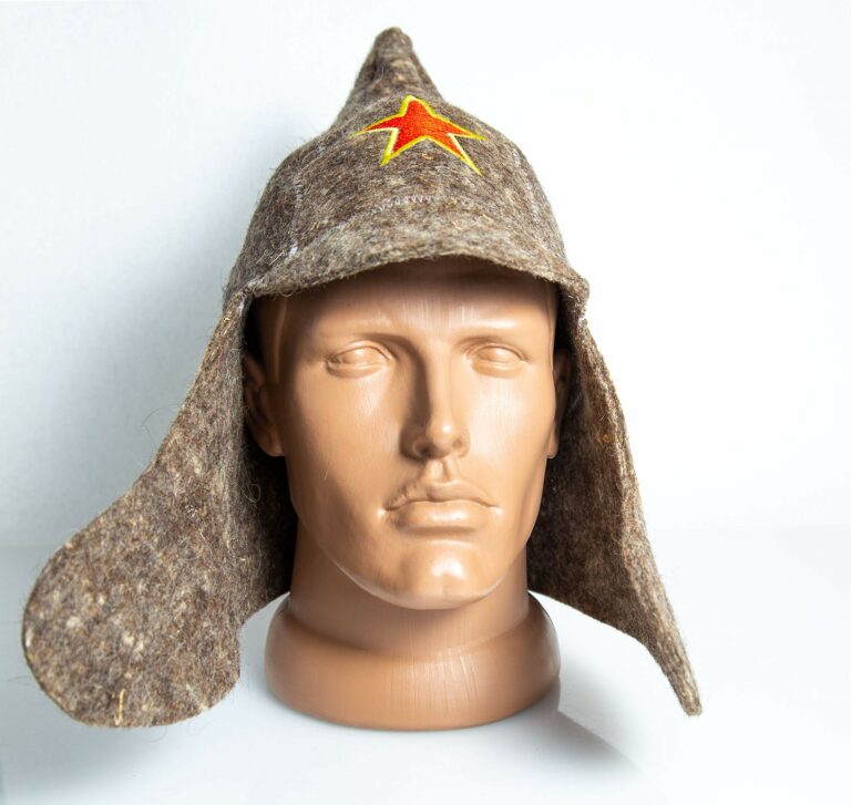 Sauna Hat 100% wool felt "Budenovka" for men and women, one size, Pattern in Assortment.