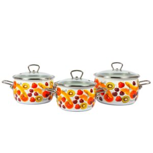 Enamel Cookware Vitross "Fruits", All Cooktops Including Induction - 2L/3L/4L/5L