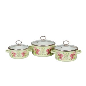 Enamel Pots with Lid — All Stovetops incl. Induction (2 L · 3 L · 4 L) "Mosaik"