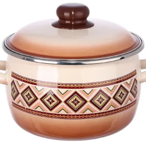 Enameled pot Stainless steel "Chocolate". Size: 2L, 3L, 4L.