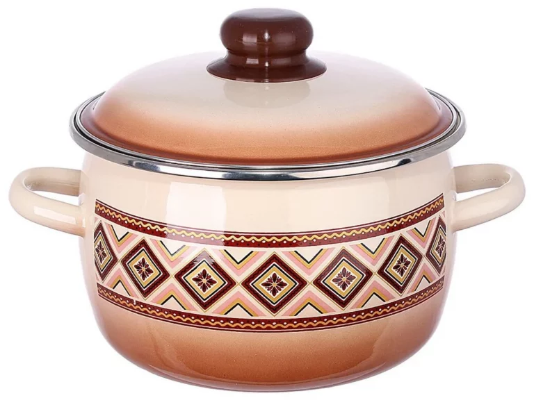 Enameled pot Stainless steel "Chocolate". Size: 2L, 3L, 4L.