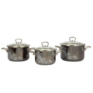 Enameled cookware pot "Iseberg" brand Vitros. Size: 2L, 3L, 4L