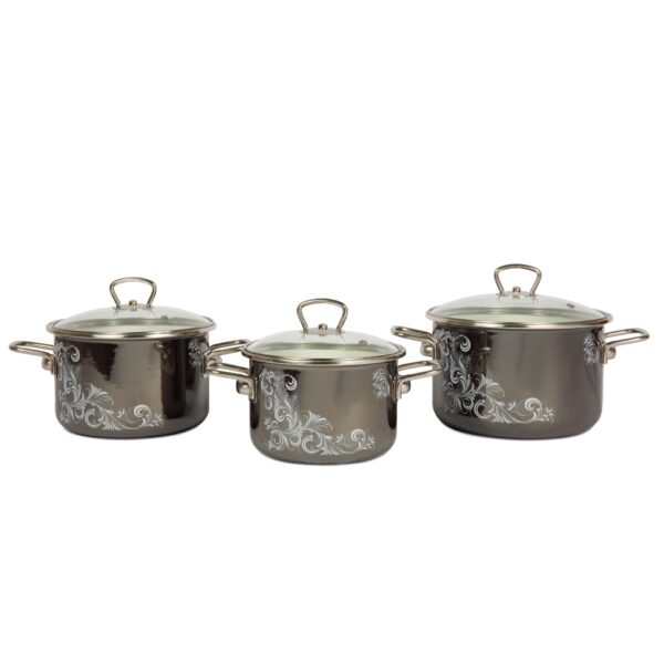 Enameled cookware pot "Iseberg" brand Vitros. Size: 2L, 3L, 4L