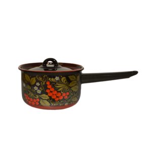 Enamel Saucepan (Kovsh) with Handle, 1.5 L — Milk, Porridge & Sauces
