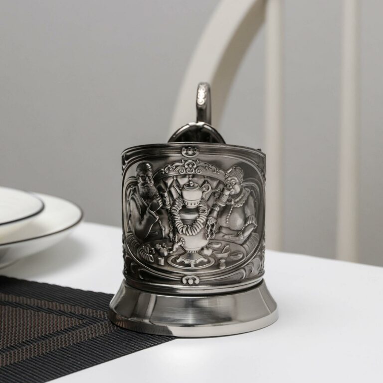 "Tea party" Russian Tea Glass Holder (Podstakannik). New arrival expected.