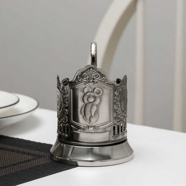 "Olympic bear" Russian Tea Glass Holder (Podstakannik). Out of Stock. New arrival expected.